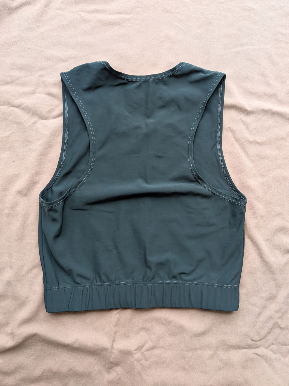 HikerKind Women's Deep Teal Cropped Tank with Elastic Hem - Picture 5 of 7